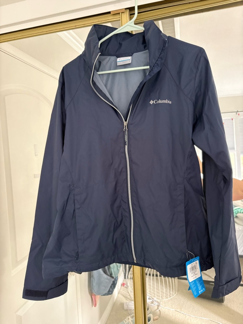 Columbia Women's Navy Full-Zip Rain Shell Jacket